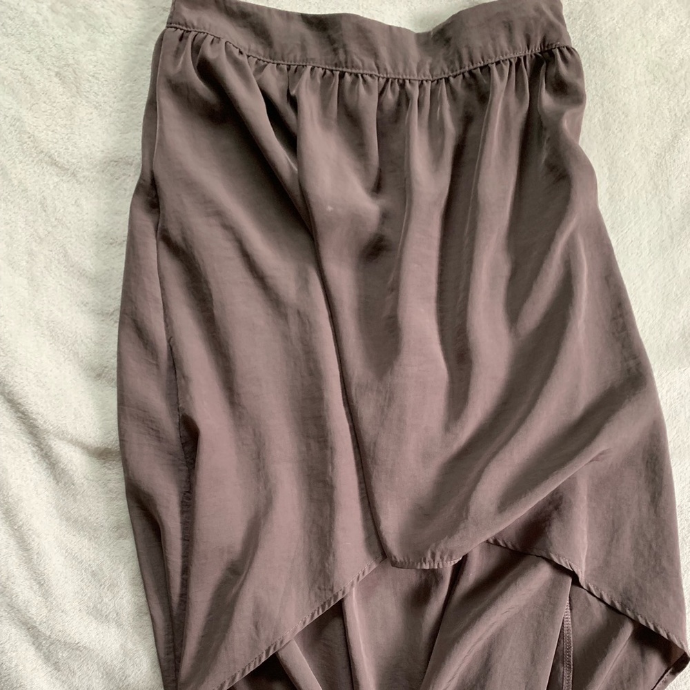 Chiffon neutral colored high low skirt